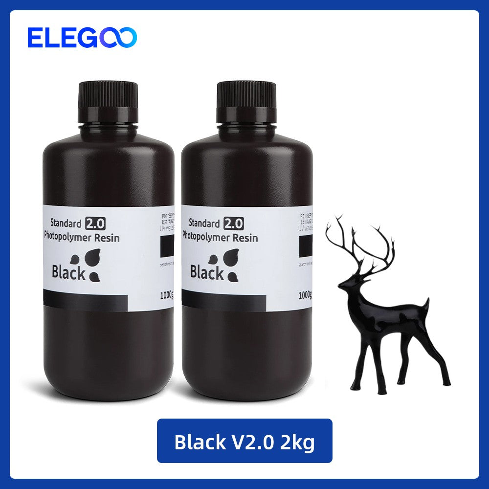 ELEGOO 2 uds/4 Uds 1KG juego de resina para impresora 3D LCD resina de curación UV 405nm resina fotopolímero estándar para impresión LCD 3D