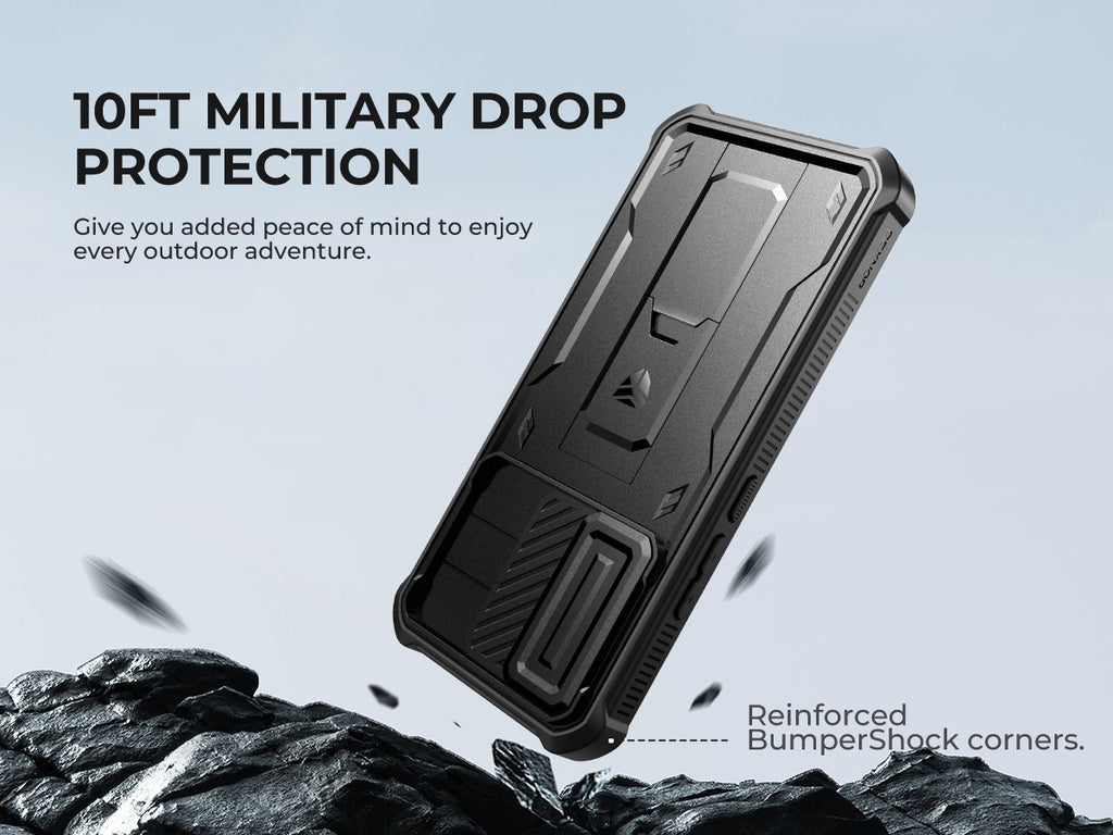 Funda Resistente a Impactos para Redmi Note 13 Pro 5G con Cubierta Deslizante Integrada para la Cámara y Protector de Pantalla Integrado con Soporte