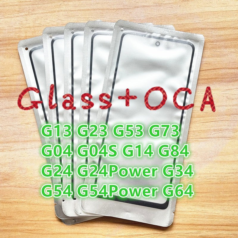 10 unids/lote para Motorola Moto G13 G23 G53 G73 G04 G04S G14 G24 G34 G54 G64 G84 pantalla táctil reemplazo de lente de vidrio frontal y exterior