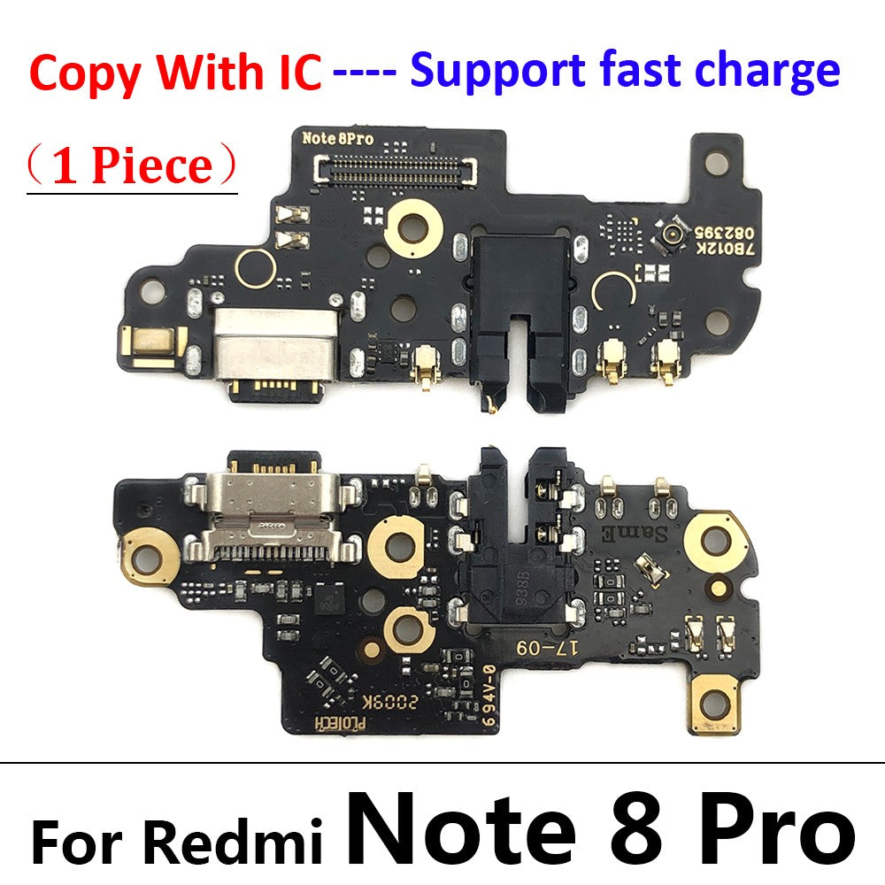 Placa de puerto de carga USB, conector de Cable flexible para Xiaomi Poco X3 M4 Pro M3 Redmi Note 7 8 8T 9S 9 10 10s 11 Pro 4G 5G, micrófono