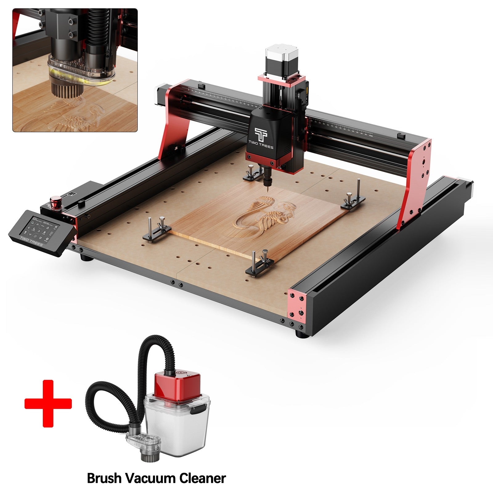 Twotrees-enrutador CNC de 3 ejes/4 ejes, fresadora y cortadora TTC450 PRO, grabador de joyería para madera, acrílico, PCB, PVC, MDF, Metal