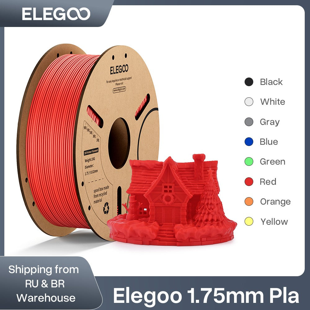 ELEGOO 1kg 1,75mm filamento PLA plástico 3D PLA para impresora 3D Material consumible para impresora 3D NEPTUNE 3 PRO FDM