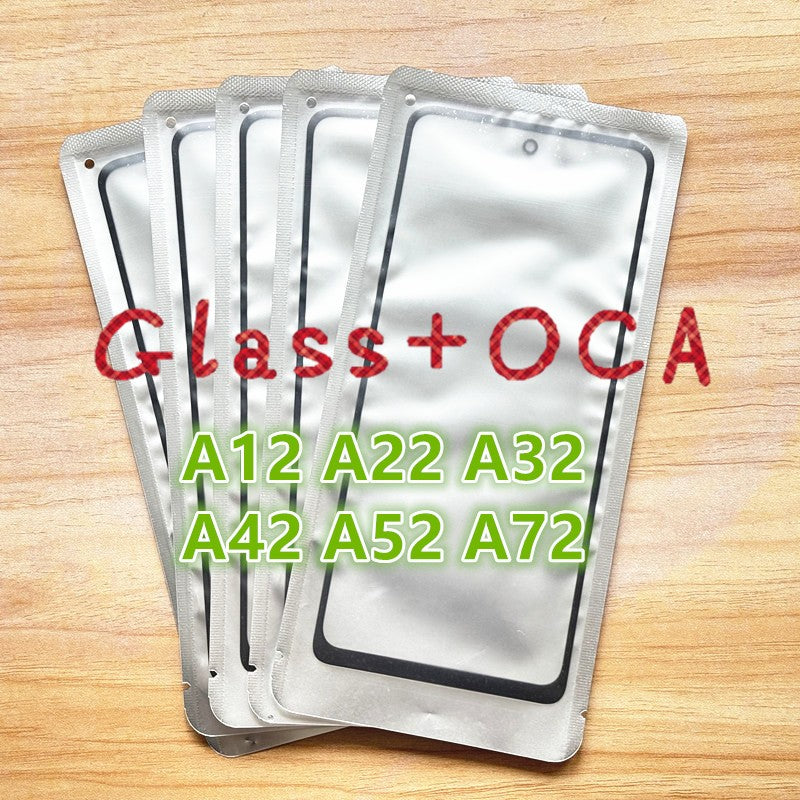 10 unids/lote para Samsung A12 A22 A32 A42 A52 A72 pantalla táctil reemplazo de lente de vidrio frontal y exterior