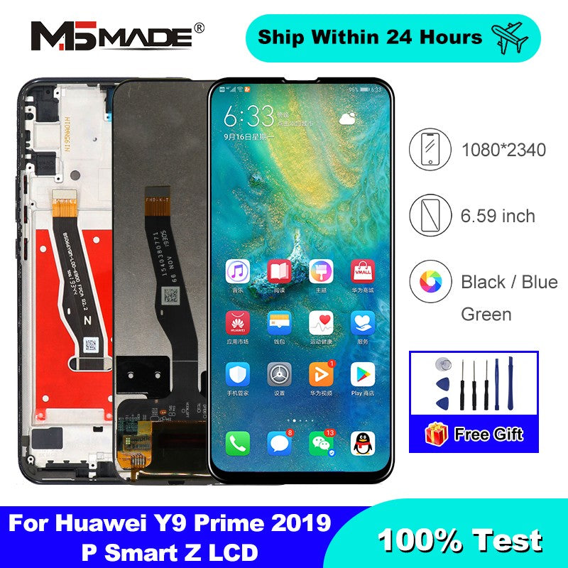 6,59 "para Huawei P Smart Z LCD Y9 Prime 2019 pantalla STK-LX1 LCD Digitalizador de pantalla táctil piezas de repuesto para pantalla P Smart Z