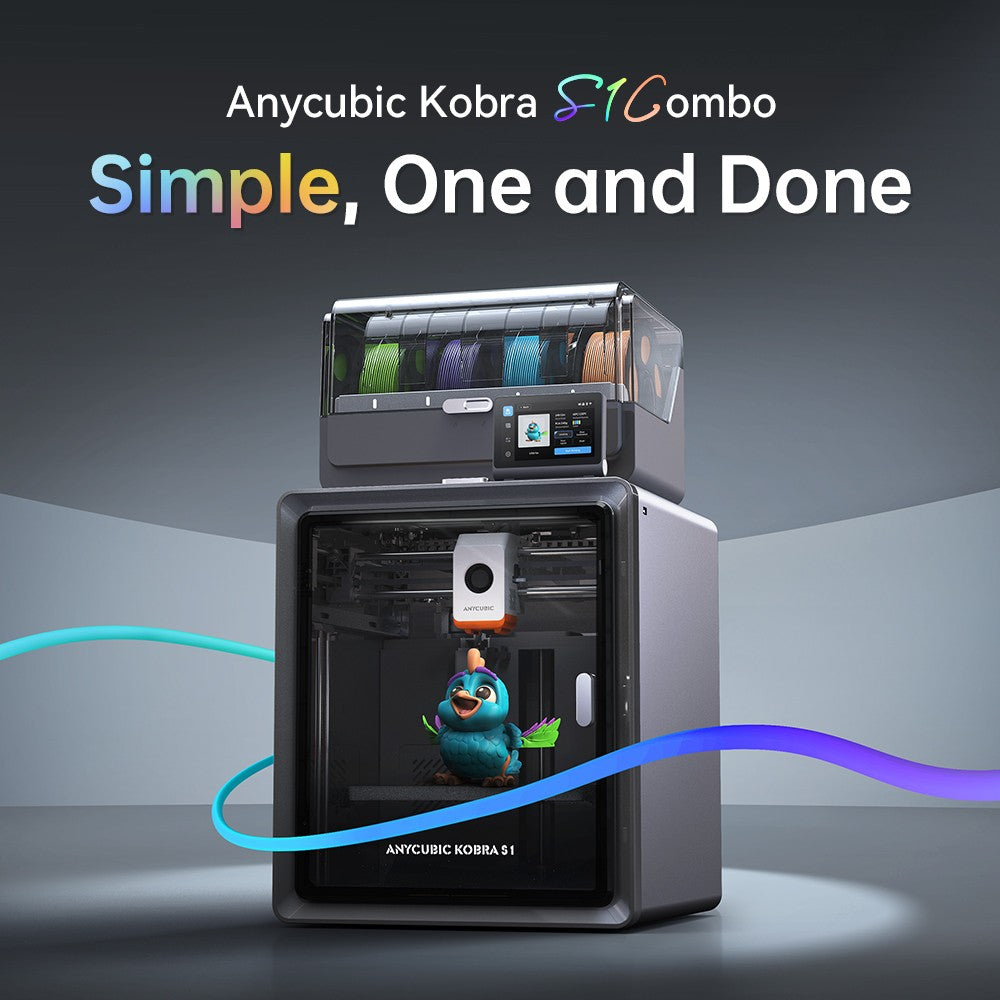 Anycubic Kobra S1 Combo impresora 3D multicolor núcleo de alta precisión XY estructura estable velocidad máxima ultrasilencioso 600 mm/s impresora 3D