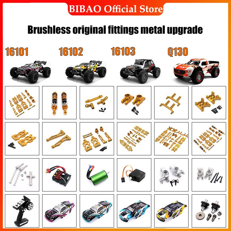 SCY 16101 16102 16103 16201 16101 Pro JJRC Q130 Pro RC coche 1:16 piezas de repuesto de Metal mejoradas en oro modelo 4WD/piezas de repuesto originales