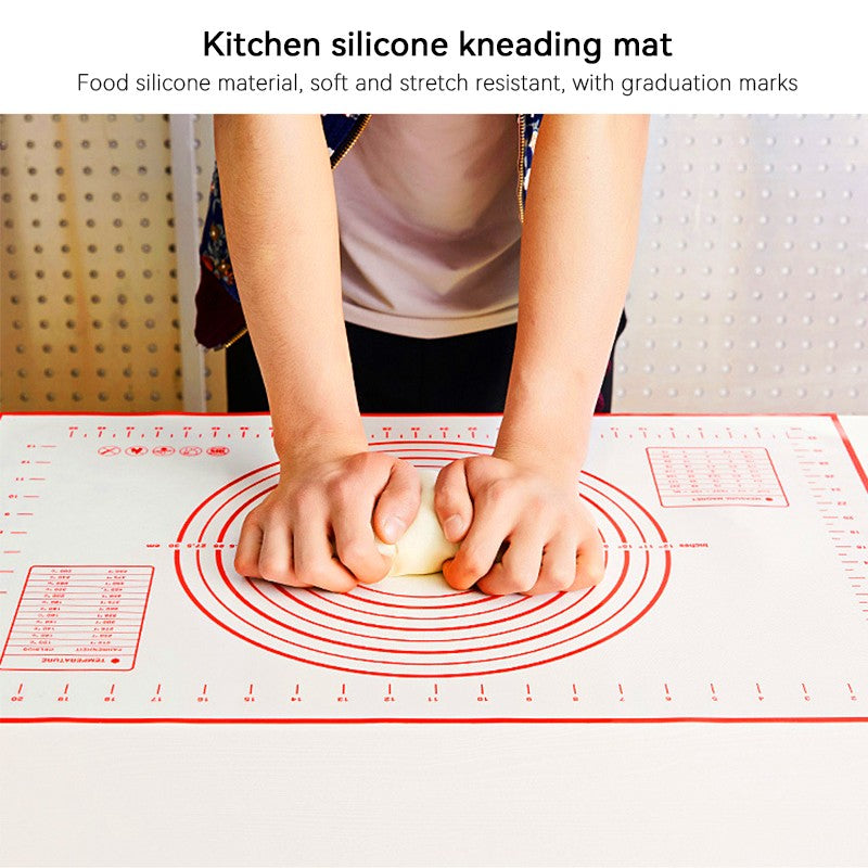 Almohadilla de silicona de 60/50/40cm, estera para hornear, hoja para amasar masa, estera para cocina, rollo de masa, Pizza, soporte antiadherente para masa grande