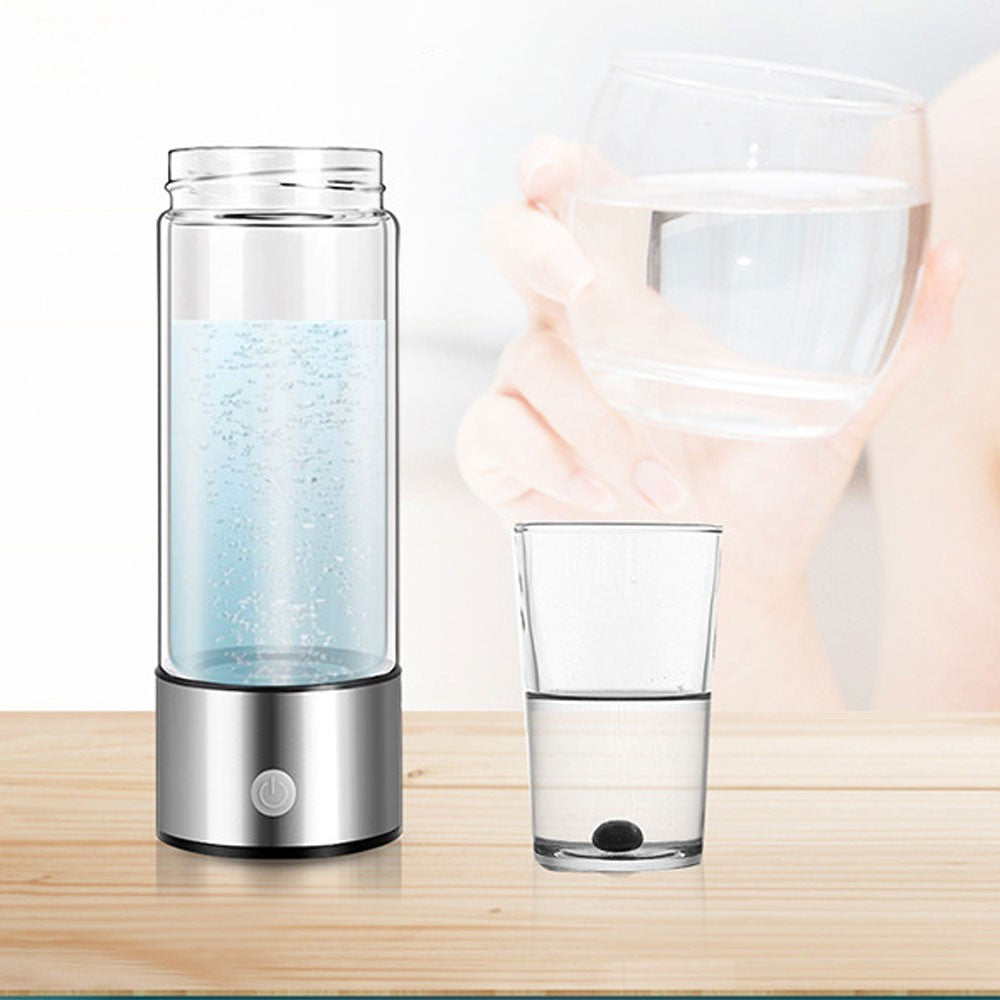 Taza de agua rica en hidrógeno de 420ml, botella eléctrica con generador de agua rico en hidrógeno, filtro de calidad de titanio, ionizador antioxidante portátil