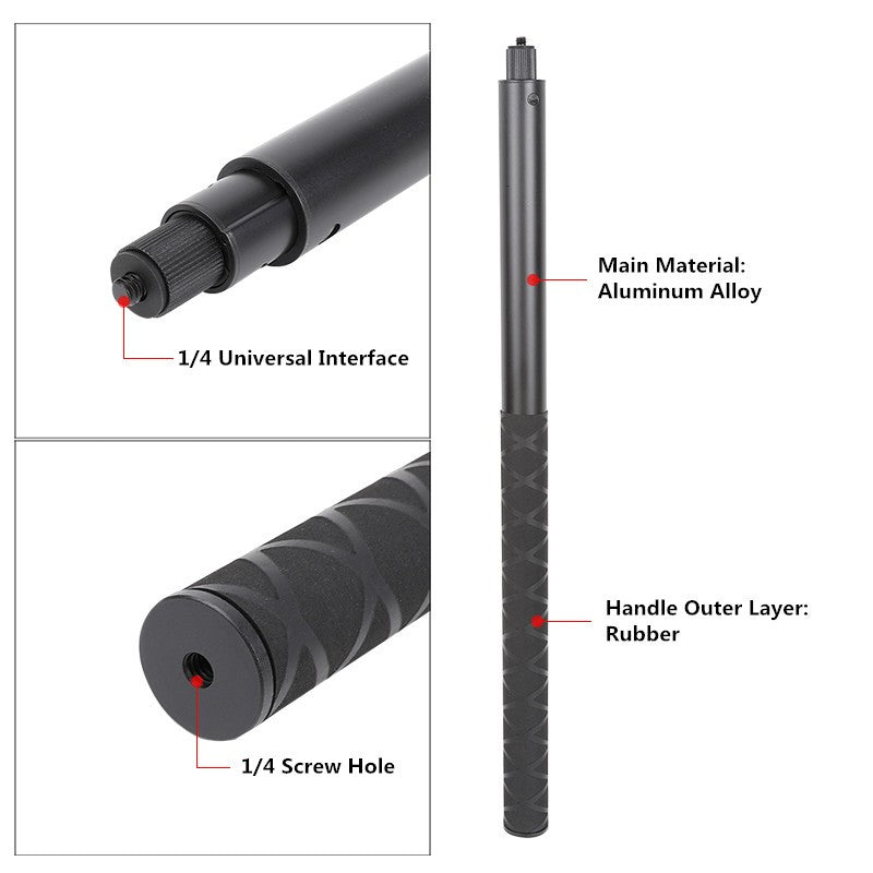 0,7 1,1 1,5 3M palo de Selfie monopié varilla Extensible varita poste aluminio Invisible para Insta 360 X5 X4 X3 GoPro 13 12 11 10 9 8 DJI