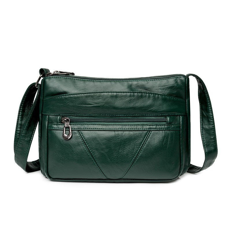Bolso bandolera de Color liso que combina con todo, bolsos de hombro de alta capacidad para mujer, bolso de mano de piel sintética de alta calidad 2021