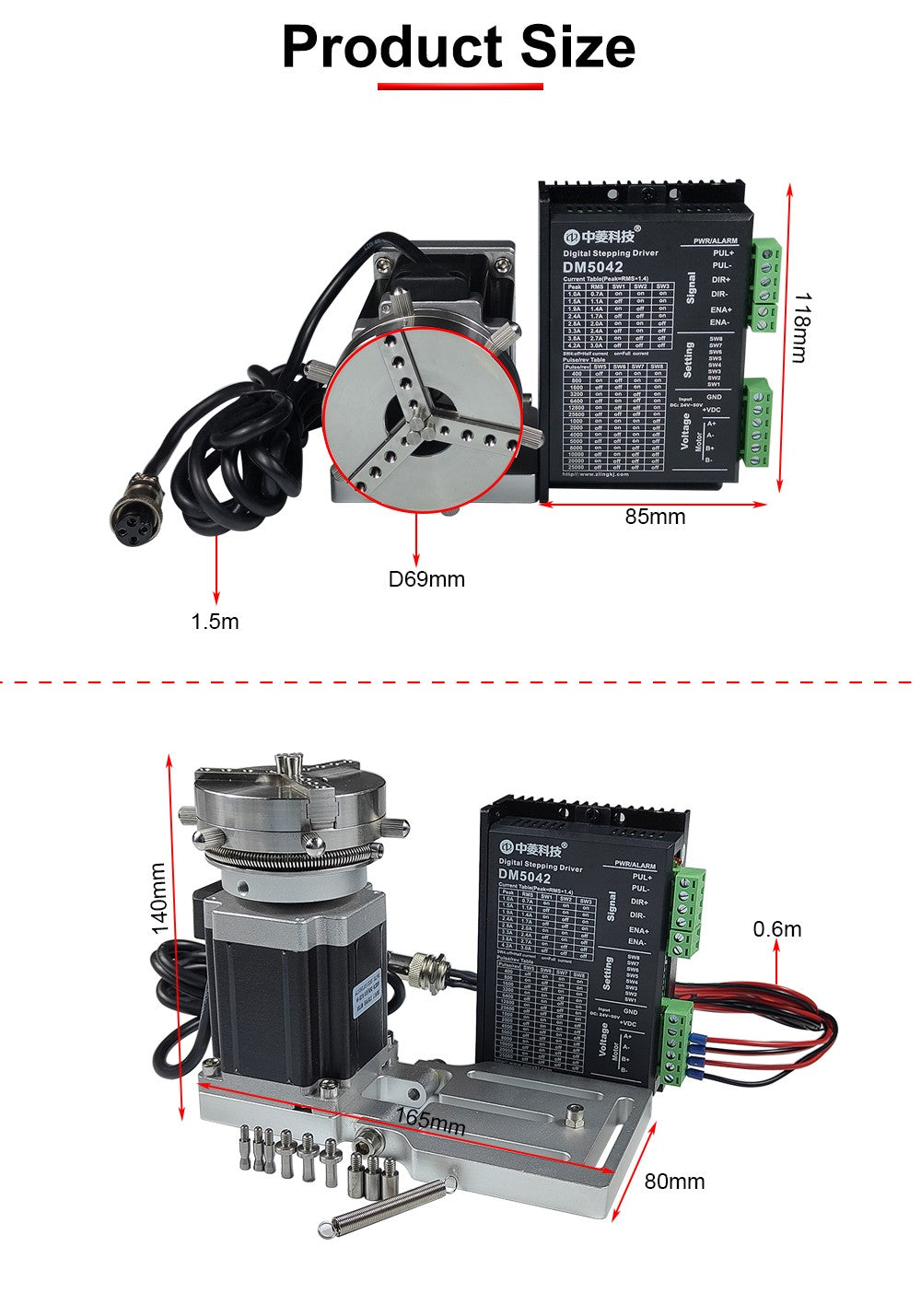 Máquina de Marcado Láser CNC Hunst D69 con Eje Rotatorio para Grabado de Anillos, Pulseras y Joyería, Accesorio Rotatorio con Bloqueo Automático