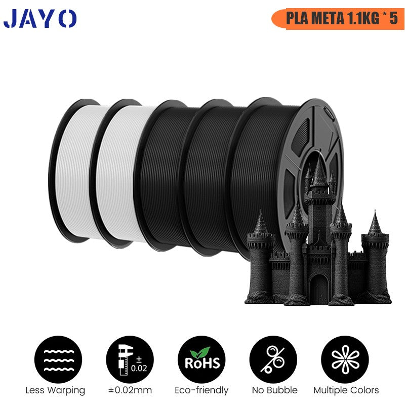 JAYO 5 rollos PLA/PLA Plus/petg/ABS/TPU/PLA meta/PLAYG/HS-PLA filamento de impresora 3D 1,75mm FDM materiales de impresora 3D para impresora 3D