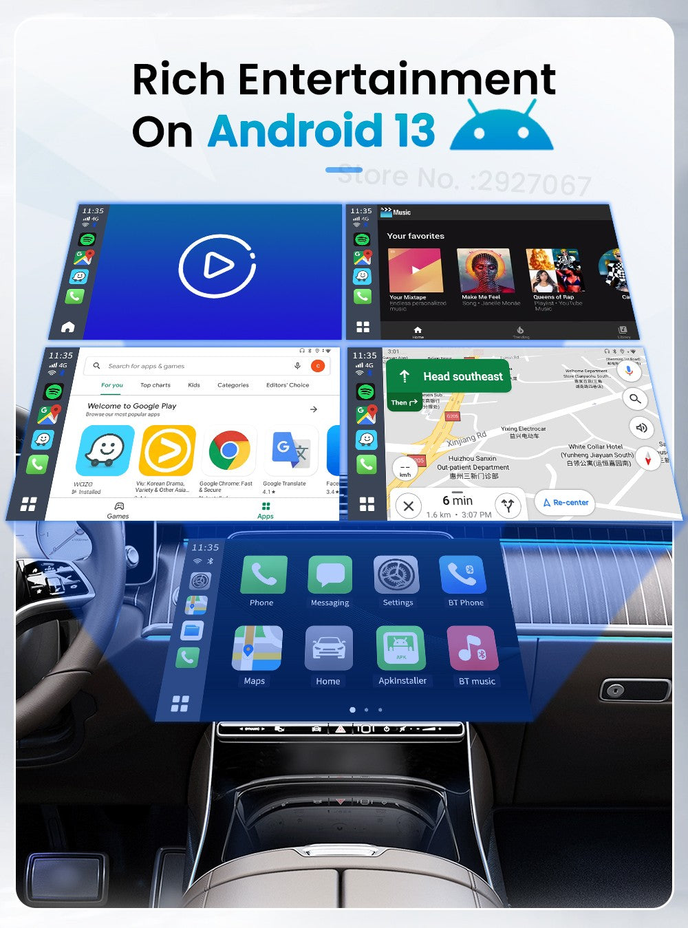 Caja de transmisión de video y TV con Android 13 CarPlay Ai Box SDM660 6225 CarlinKit HDMI inalámbrico para coche OEM 8G + 128G
