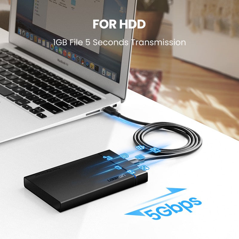 UGREEN Cable USB C 5Gbps USB3.0 A a USB C para iPhone 17 16 15 iPad Samsung S25 S24 para Switch M2 SSD NVME USB3.0 Cable de datos de 18W