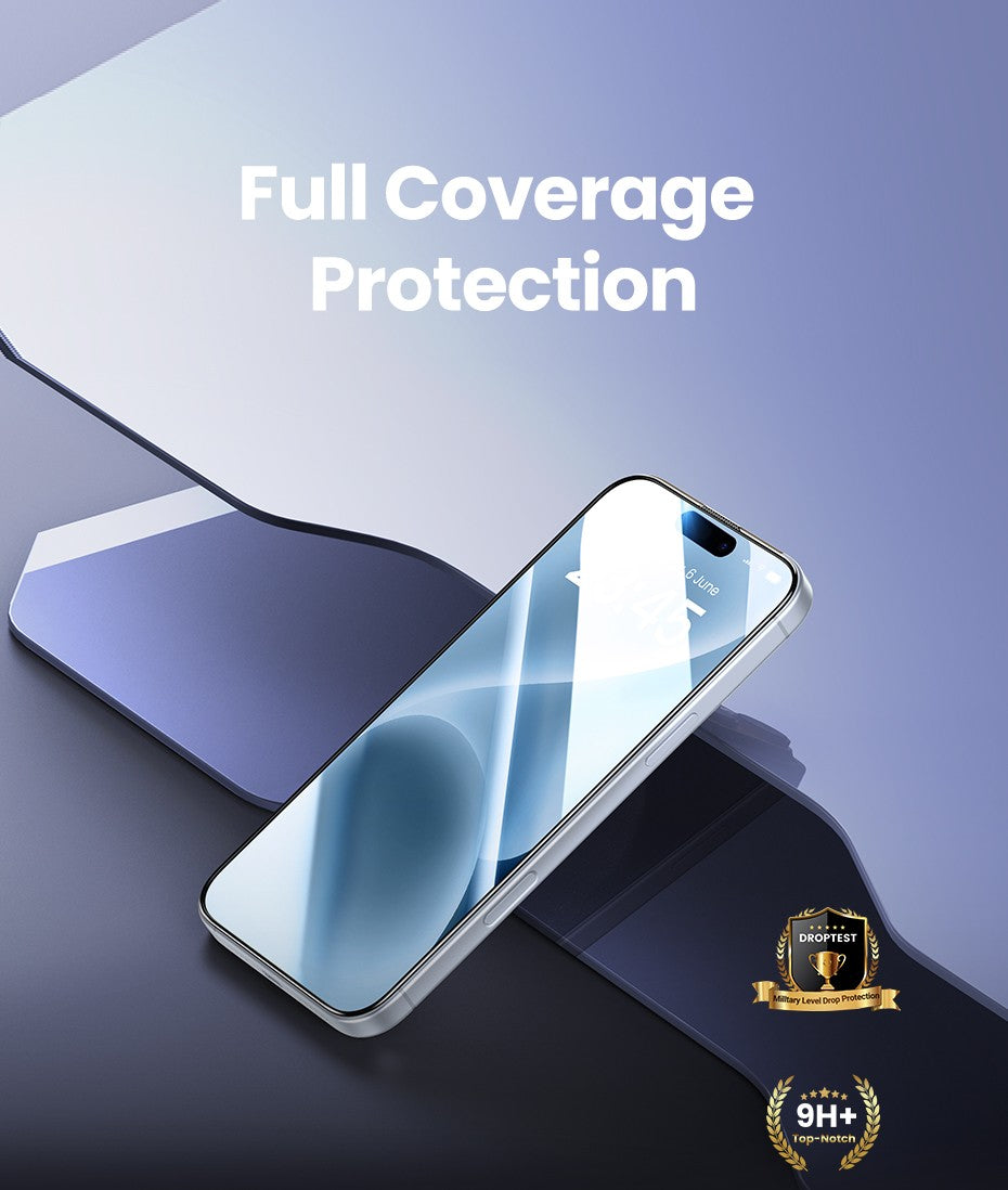 UGREEN-protectores de pantalla de vidrio templado para iPhone, película HD, 16 Plus, 15, 14, 13, 12, 2 unidades