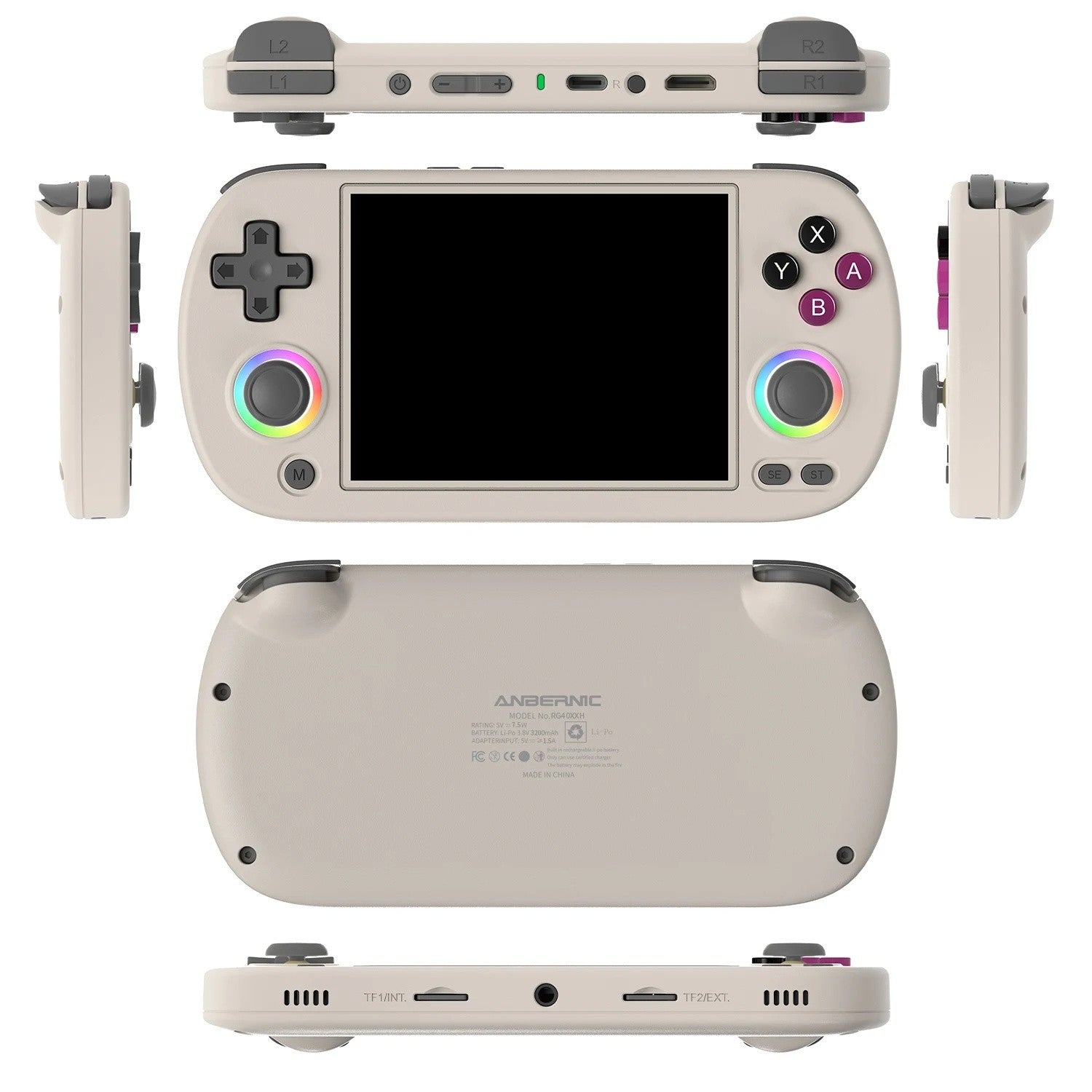 ANBERNIC RG40XX H consola de juegos portátil Retro consolas de videojuegos RG 40XX H 3200mAh 4,0 pulgadas pantalla IPS Joystick iluminación RGB