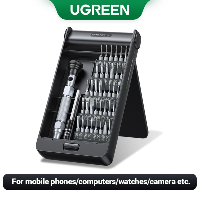UGREEN Juego de reparación de destornilladores de precisión 38 en 1 para teléfono móvil PC herramienta de desmontaje de mantenimiento multifunción destornillador