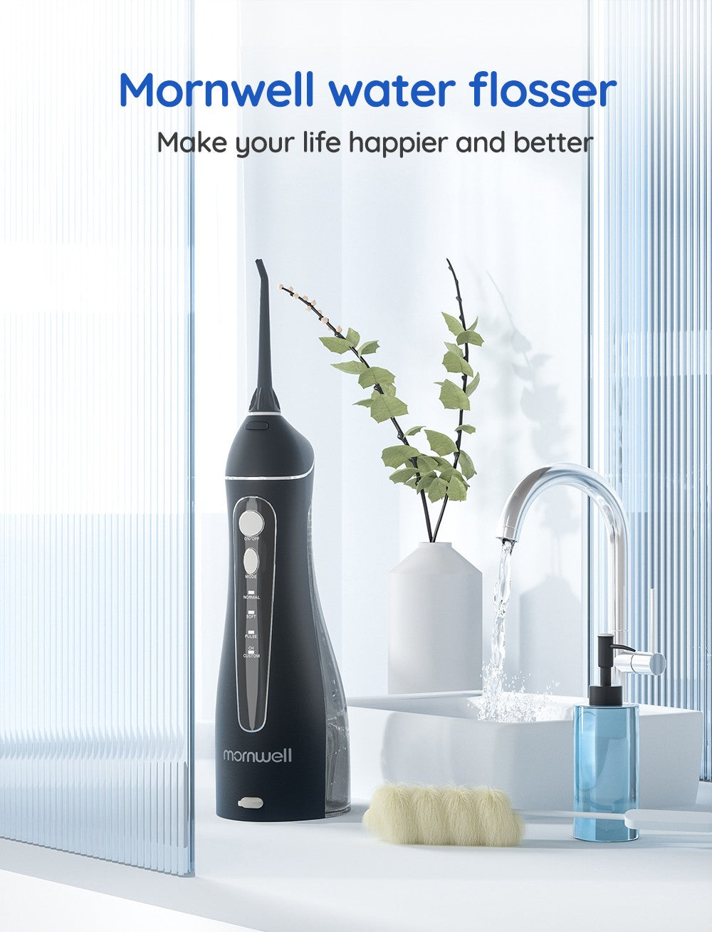 Hilo de agua portátil F18, 4 modos, recargable por USB, 4 boquillas, chorro de agua Oral, tanque de agua de 200ml, resistente al agua