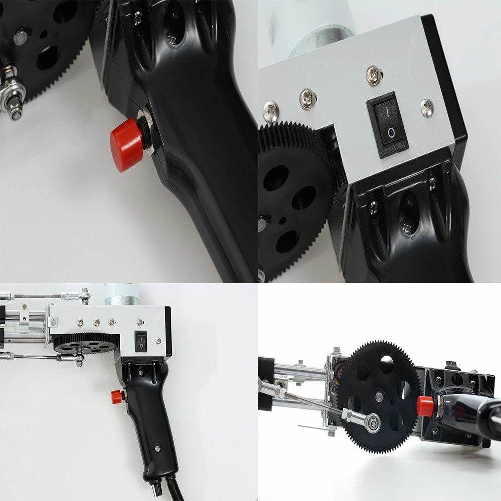 Máquina eléctrica para tejer alfombras, pistola para mechones de alfombras, herramientas para hacer alfombras, máquina de bordado manual de corte/bucle de 7-21mm, 110-220V