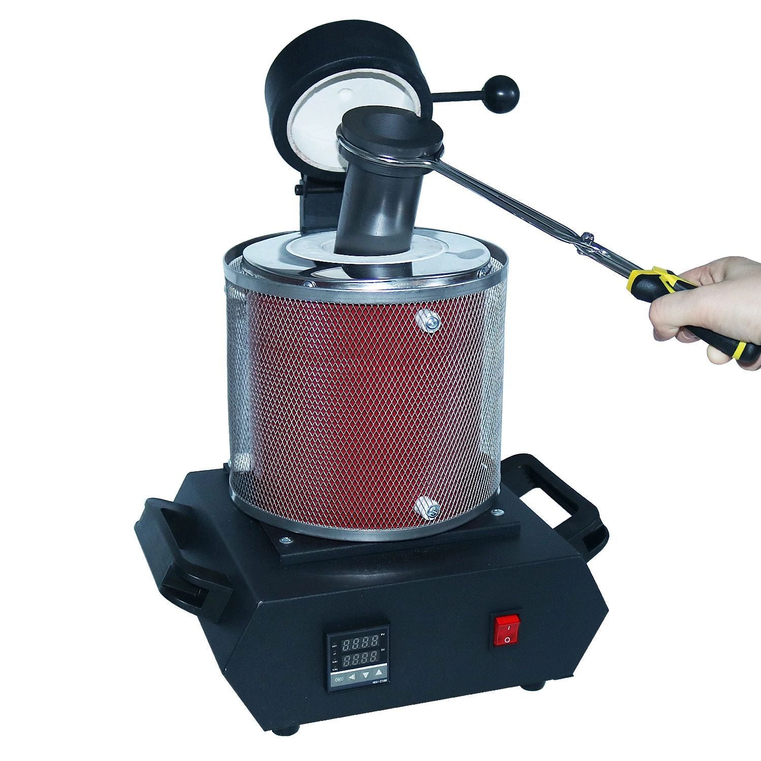 NIUPIKA-horno Digital de fusión de oro, 3KG, capacidad de calefacción, 2100W, fundición, refinación, herramienta de joyería de plata y metales preciosos