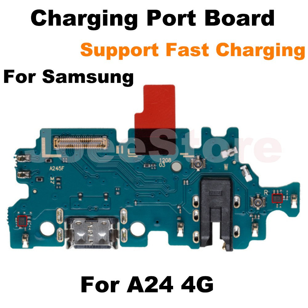Placa de puerto de carga para Samsung A72 A73 A52 A53 A33 A23 A24 A14 A13 A12 módulo de micrófono USB conector de carga rápida Cable flexible
