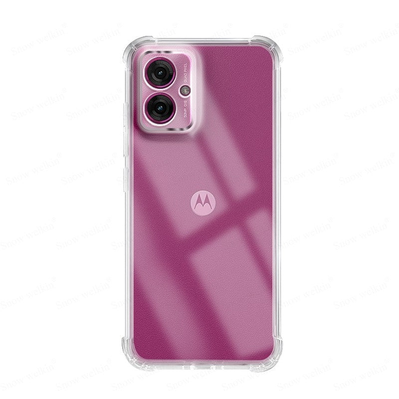Funda de protección completa con amortiguador de Airbags para Motorola Moto G55 G45 G35 G75 G85 G05 G15 Power 5G, funda transparente suave de TPU a prueba de golpes