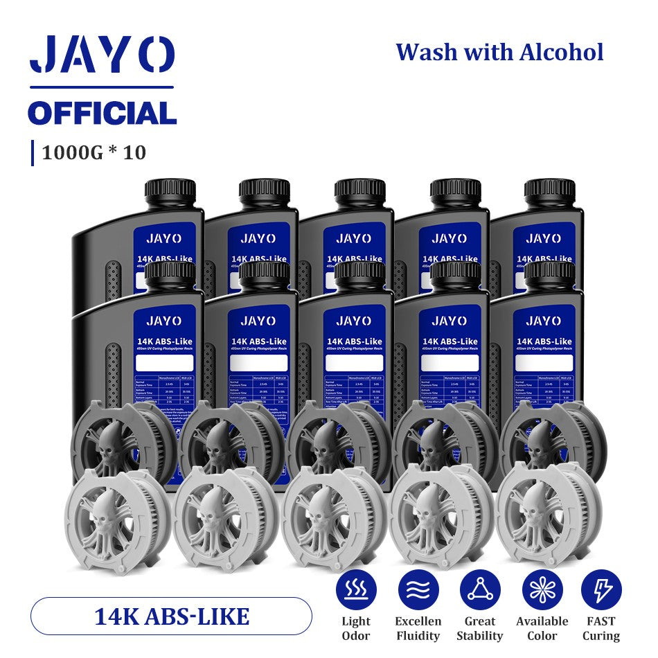 JAYO ABS como resina 3D, 10 botellas ABS como fotopolímero de curado UV de 405nm, resina 3D rápida para impresora 3D LCD/DLP/SLA de 2/4/6/8K