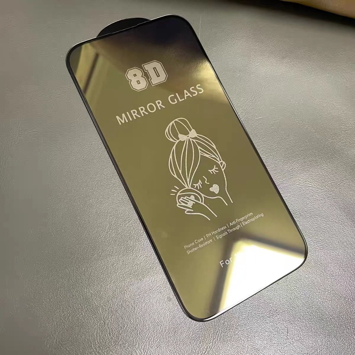 Protector de Pantalla de Vidrio Templado de Lujo con Espejo Colorido para iPhone 17 16 15 14 13 12, Película Protectora de Vidrio