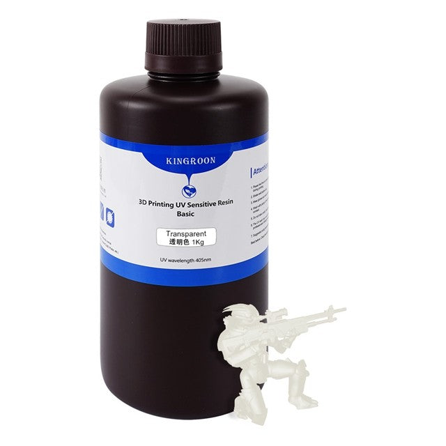 KINGROON-resina UV para impresora 3D, fotopolímero líquido, Material de impresión LCD, estándar, 1KG, negro, gris, blanco, 405nm