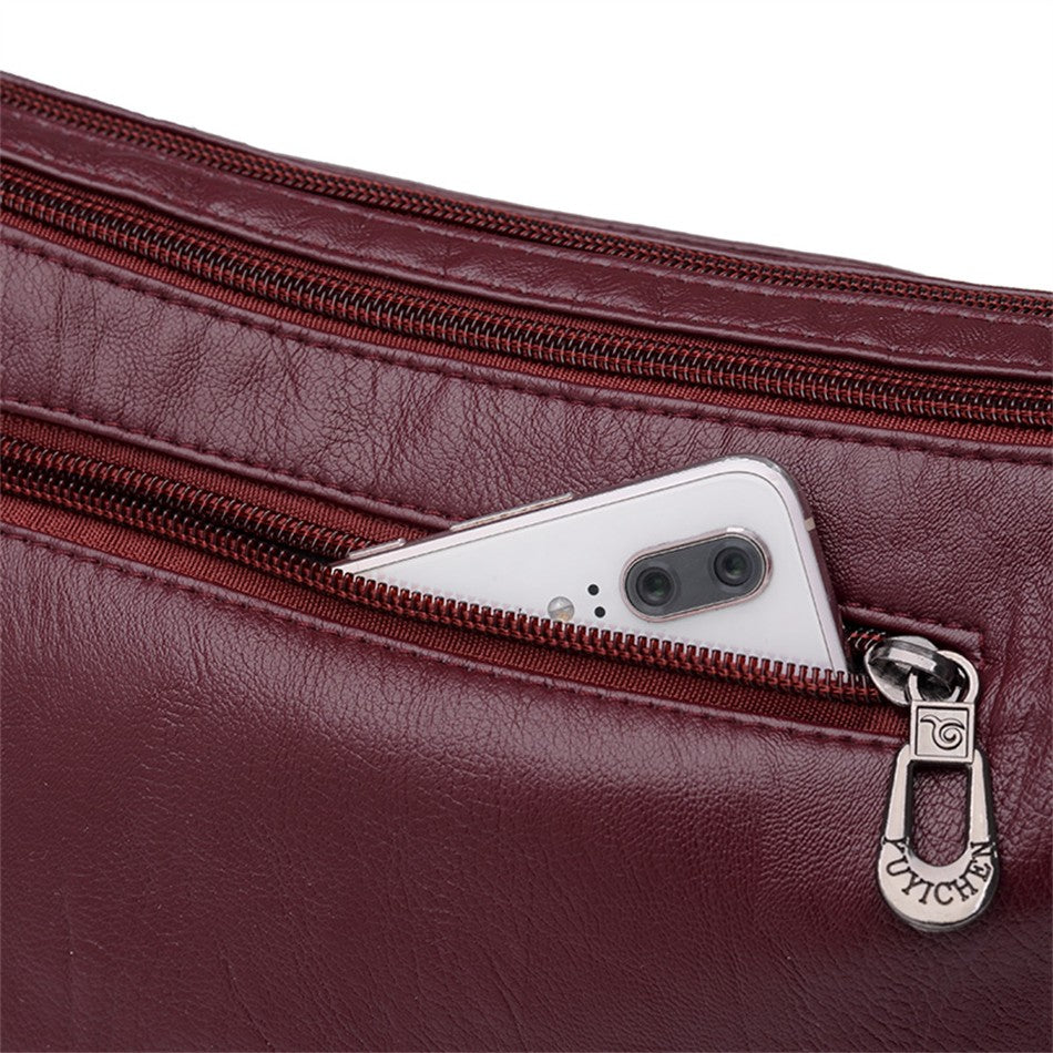 Bolso bandolera de Color liso que combina con todo, bolsos de hombro de alta capacidad para mujer, bolso de mano de piel sintética de alta calidad 2021