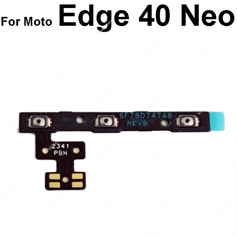 Cable flexible de botones de encendido/apagado y volumen para Motorola MOTO Edge 20 30 X30 40 50 S Pro Lite Fusion Neo Ultra, reparación de encendido y volumen