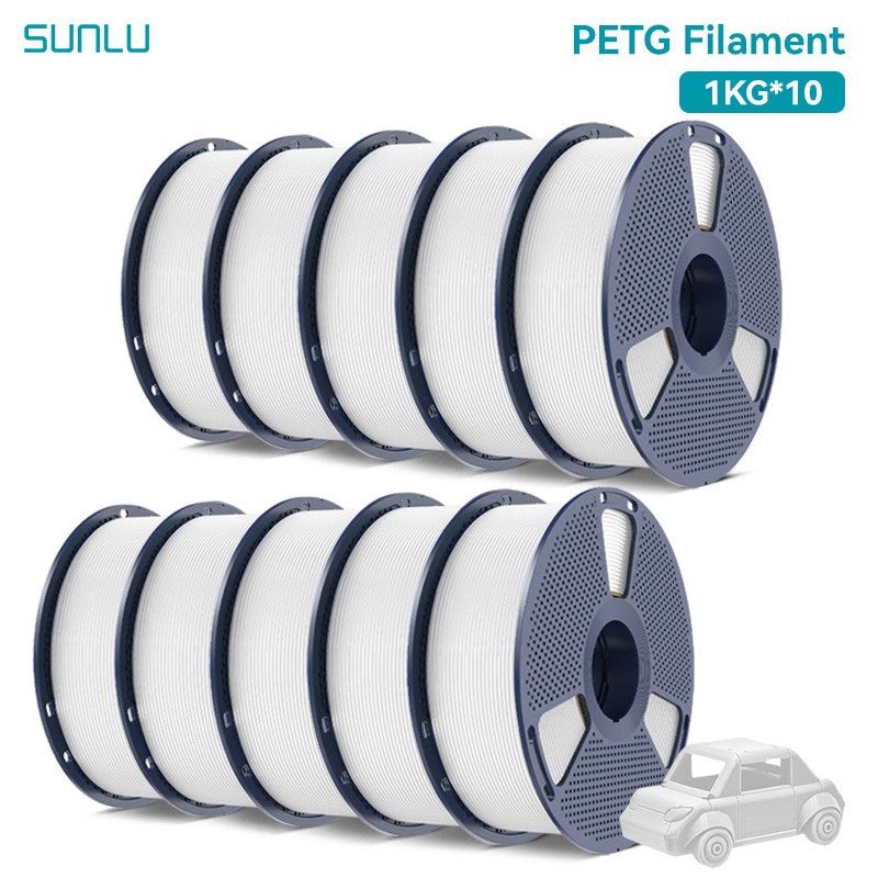 Filamentos SUNLU PLA PETG PLA Plus, 10 rollos de filamento 3D, 1 KG/rollo, 1,75mm, 100% líneas de filamento, ordenadamente para impresión 3D de la UE y EE. UU.