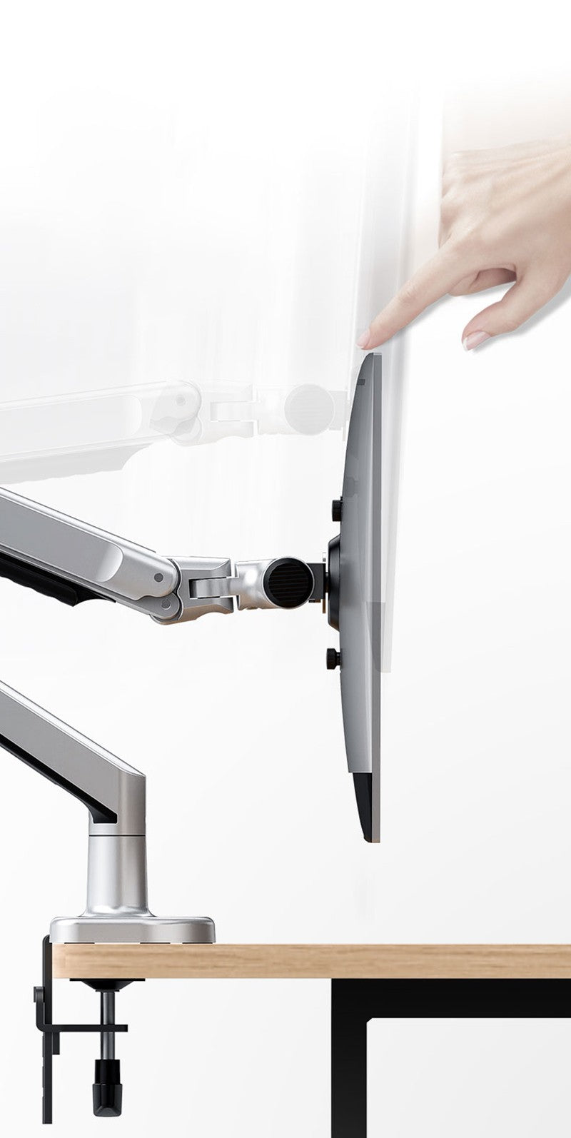 Soporte de Monitor de escritorio V8 de aluminio, brazo de resorte mecánico, elevación libre, movimiento completo, soporte de Monitor de TV, carga de 11kg, 17-38"