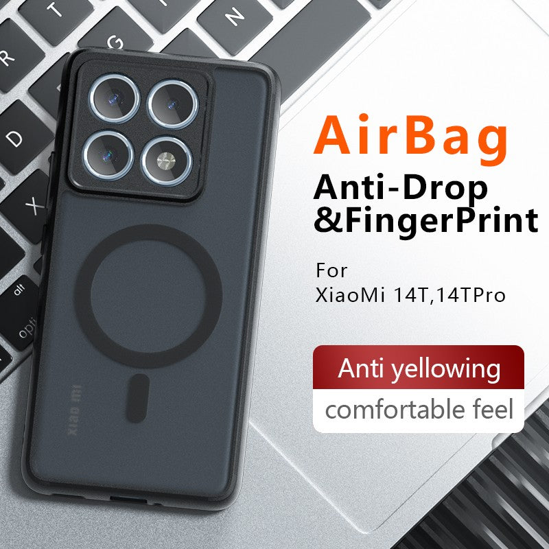 Funda protectora magnética para Xiaomi 14T Pro Armor Funda para Mi 14T Mi14T Pro Funda de teléfono transparente mate a prueba de golpes