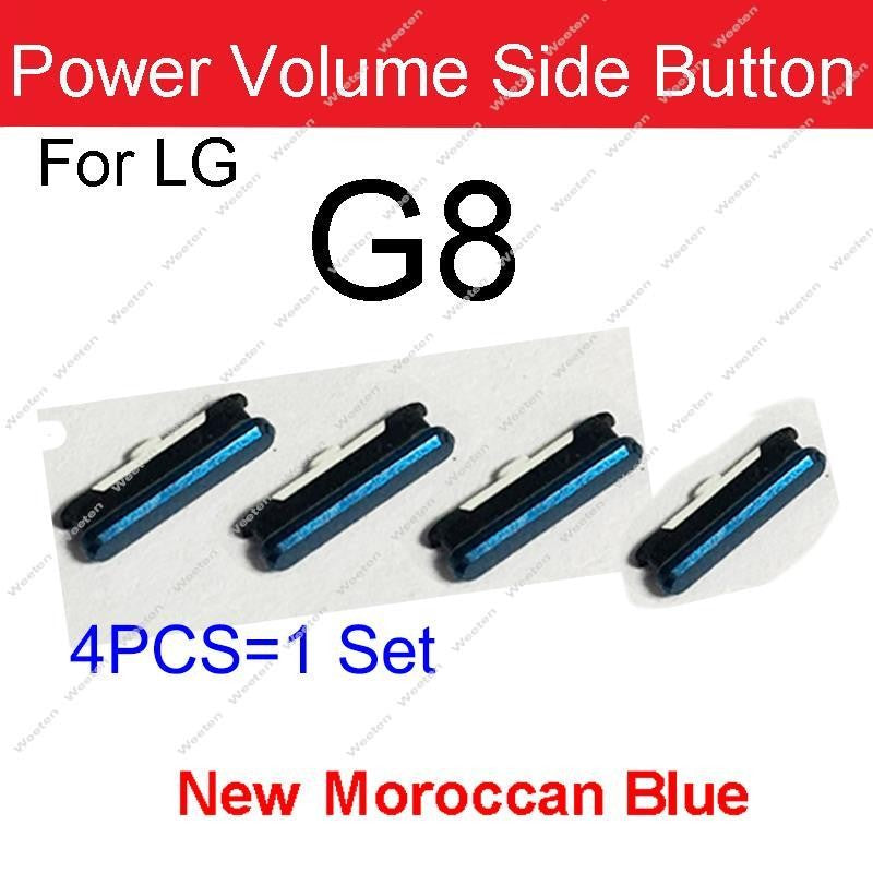 4 unids/lote para LG G7 G8 G8S G8X botones laterales de volumen de energía encendido apagado volumen de energía reemplazo de teclas laterales pequeñas