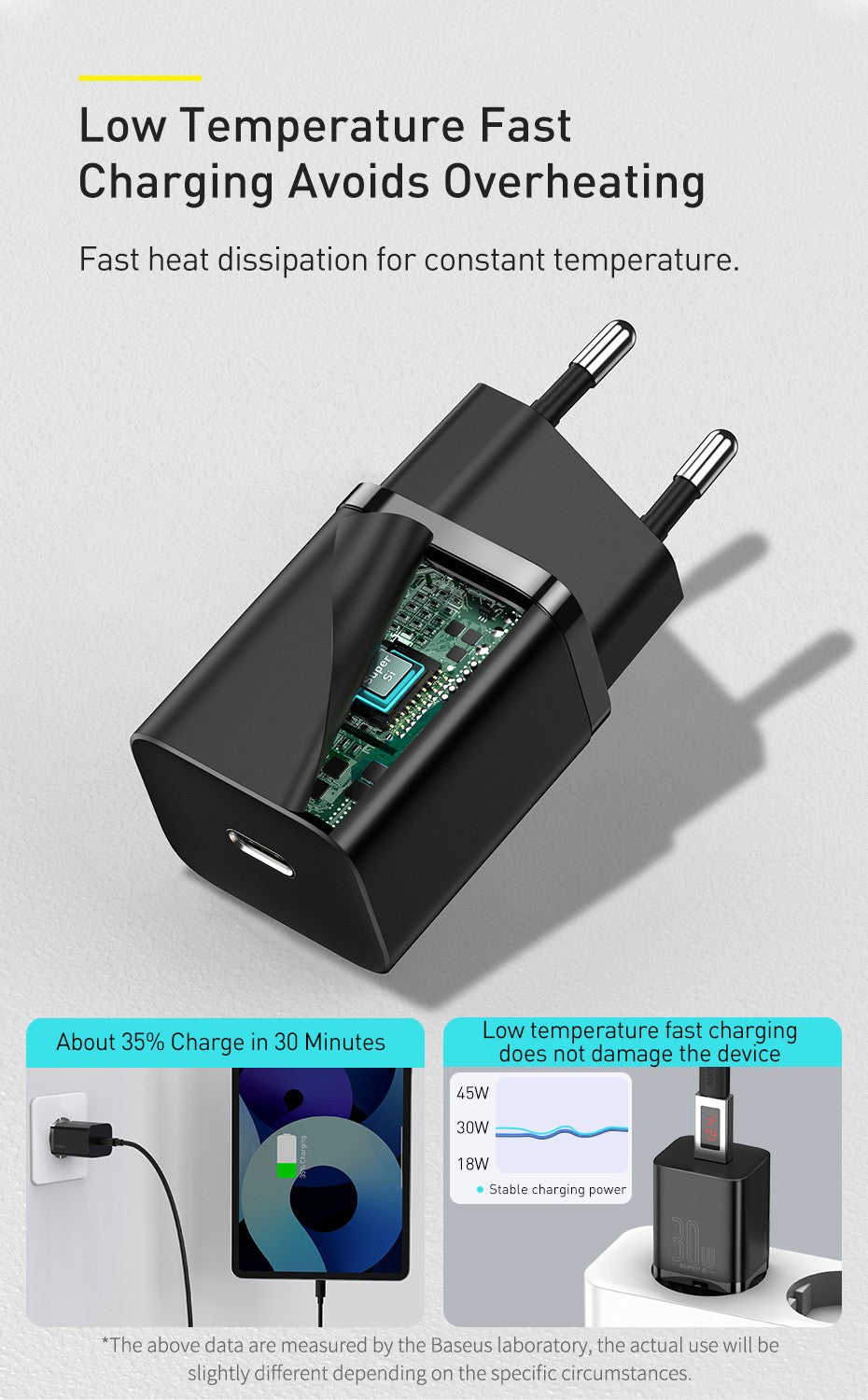 Baseus Super Si 30W USB C adaptador de cargador para iPhone 14 13 12 Pro Max iPad tipo C QC 3,0 PD carga rápida para Xiaomi cargador rápido