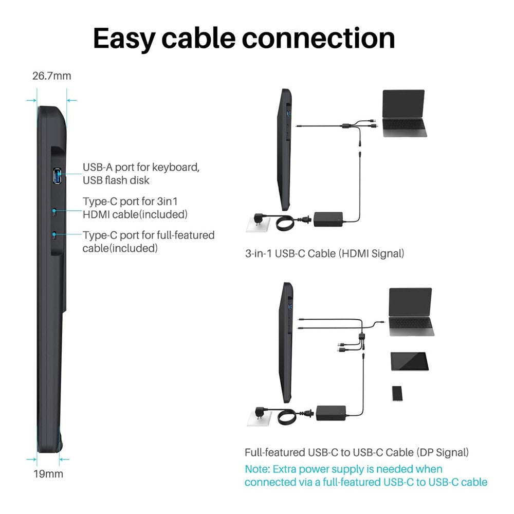 Monitor de tableta gráfica Huion de 21,5 pulgadas Kamvas 22 con 120%~140% sRGB, tableta de dibujo compatible con Linux, MacOS, Laotop, Android, USB3.1