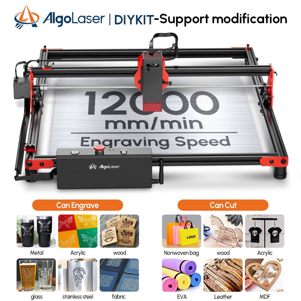 Router CNC de Escritorio Algolaser para Principiantes, 12000 mm/min, Kit DIY, 5W 10W, Conexión con Teléfono, Máquina de Grabado Multifunción para Trabajar la Madera