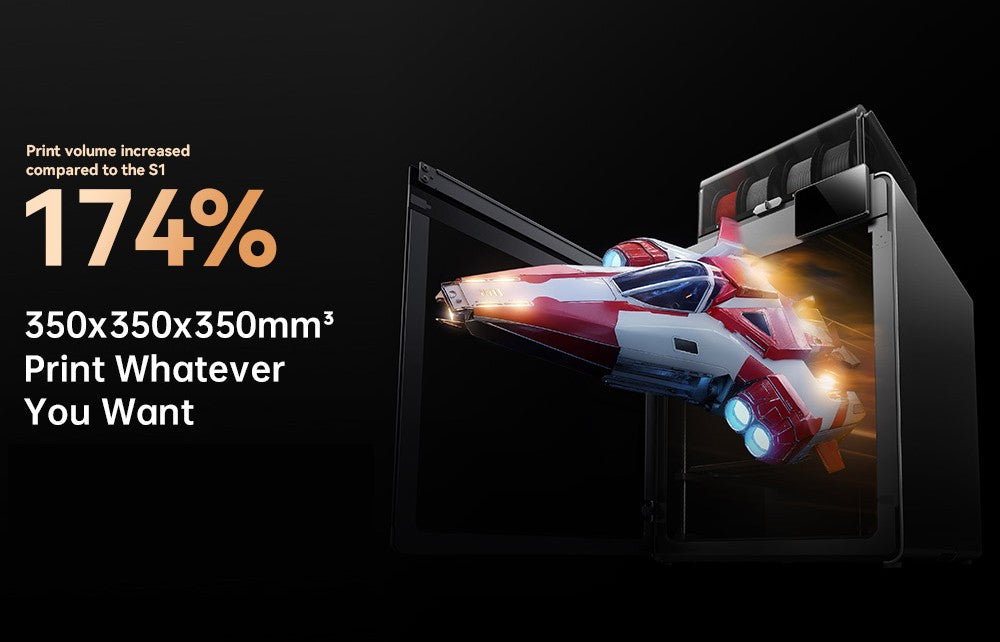 Impresora 3D Anycubic Kobra S1 Max Combo Multicolor, Velocidad Máxima de 600 mm/s con 350 ?   Boquilla de Acero Endurecido para Hotend, 350×350×350 mm
