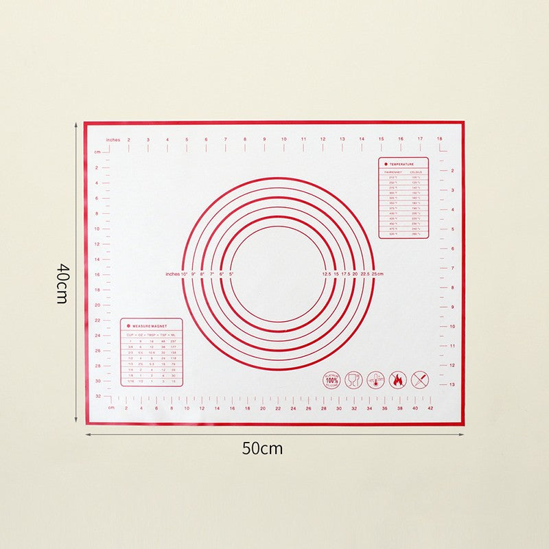Almohadilla de silicona de 60/50/40cm, estera para hornear, hoja para amasar masa, estera para cocina, rollo de masa, Pizza, soporte antiadherente para masa grande