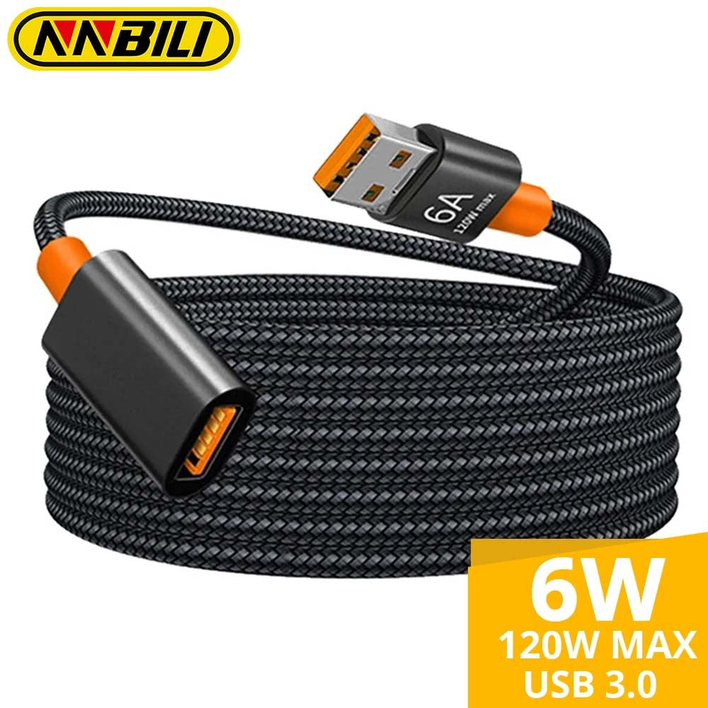 Cable de extensión NNBILI USB 3,0 Cable extensor hembra a macho Cable de datos de transmisión de alta velocidad para ordenador portátil cámara de juegos TV