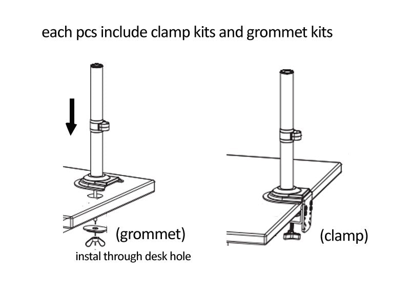 Soporte de Escritorio para Monitor LCD NB H180 FP-2 de 17'-27' + Soporte para Laptop de 10'-17' con Resorte de Gas, Movimiento Completo, 2-12 kg, Abrazadera de Doble Brazo