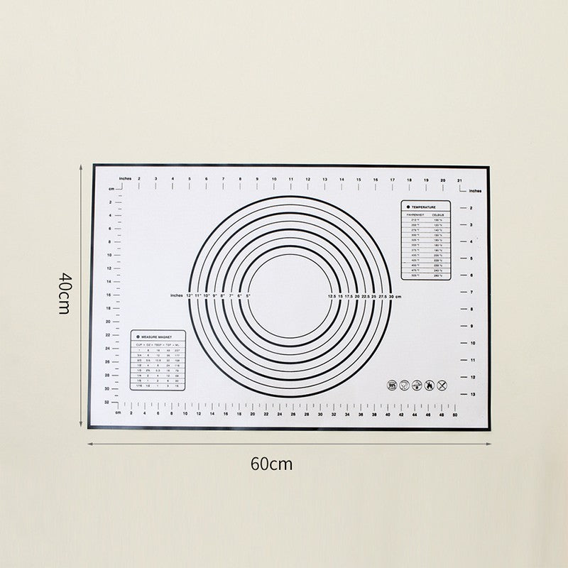 Almohadilla de silicona de 60/50/40cm, estera para hornear, hoja para amasar masa, estera para cocina, rollo de masa, Pizza, soporte antiadherente para masa grande