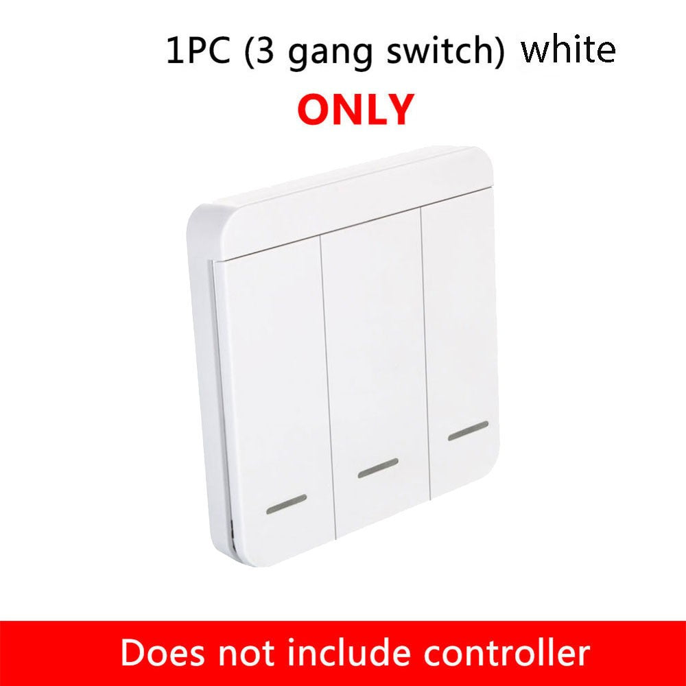 Interruptor inalámbrico RF 433Mhz Interruptor de luz Control remoto 86 Panel de pared 10A 110V-220V Receptor para lámpara LED ventilador