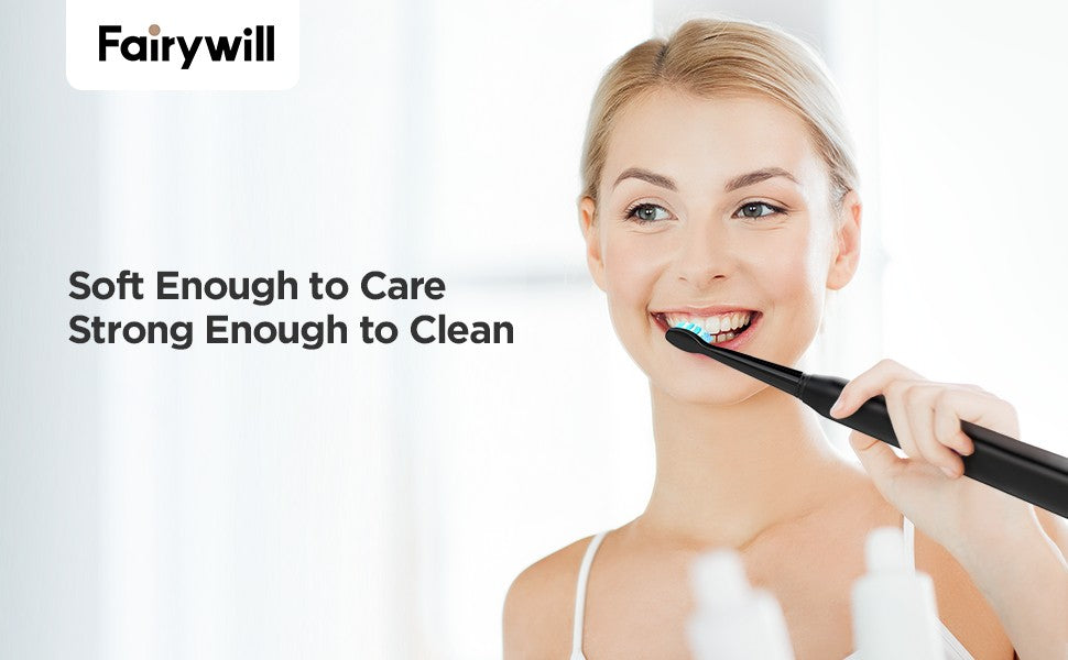 Fairywill-cepillo de dientes eléctrico FW-507, dispositivo con 5 modos, Cargador USB, temporizador de repuesto, 8 cabezales