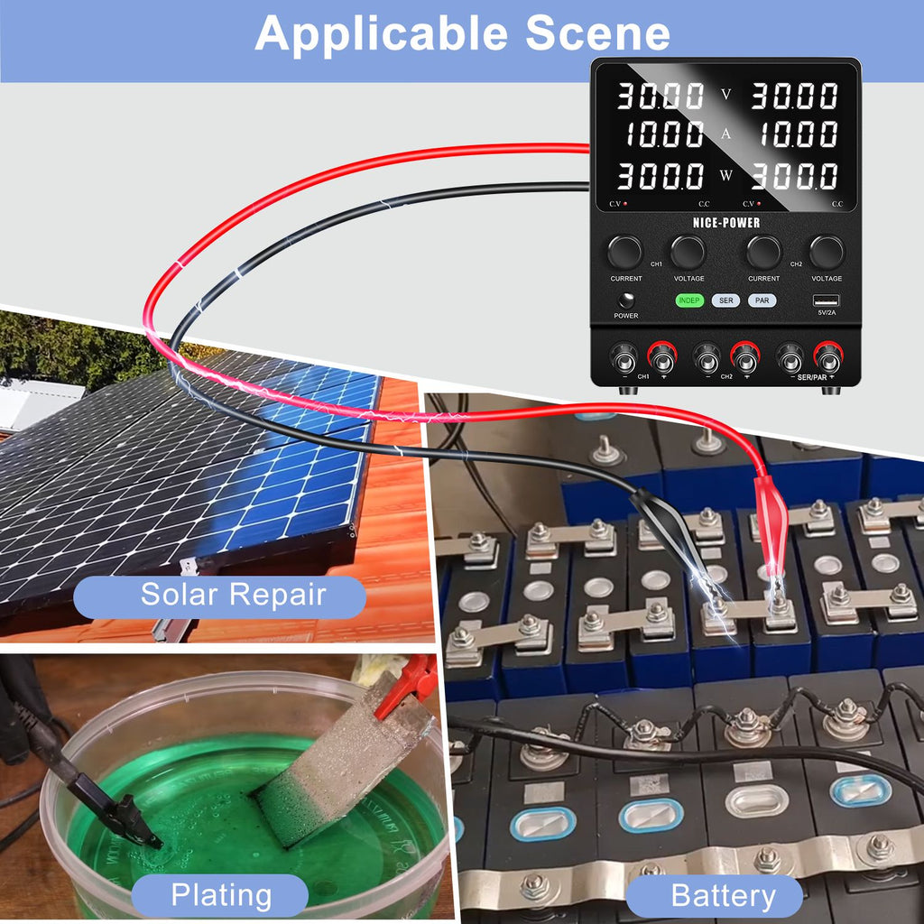 Fuente de Alimentación CC Dual Variable (Dos Versiones: Mejorada y Básica), Fuente de Alimentación de Laboratorio Regulada por Conmutación, Serie y Paralelo Ajustable