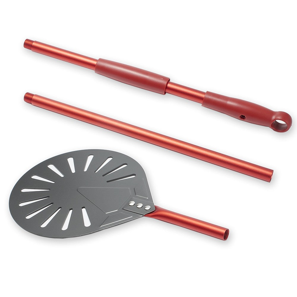 PizzAtHome-turpensador de Pizza perforado, 9 pulgadas, mango de aleación de aluminio, pala para Pizza, herramientas para Pizza, accesorios para horno