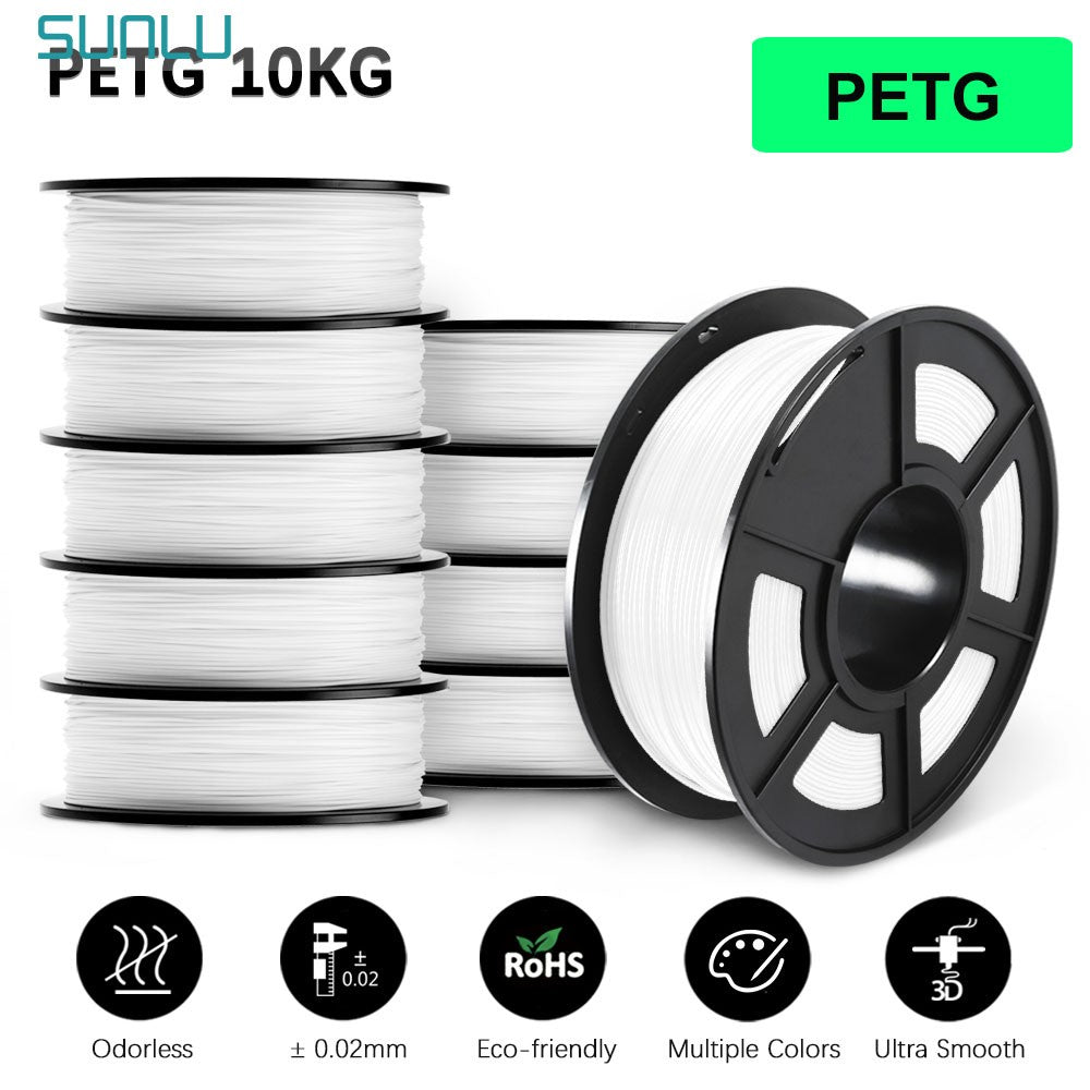 Filamento SUNLU 10KG 3D PLA/PLA PLUS/PETG/filamnet ABS fácil 1,75mm 10 rollos 1KG filamento de impresora 3D bien herido para impresora 3D