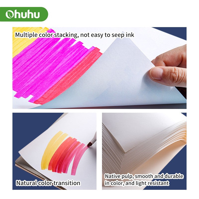 Ohuhu-alfombrillas marcadoras para bocetos de arte, cuaderno de tapa dura, pintura artística para estudiantes, libro de acuarelas, suministros escolares para bocetos de grafiti
