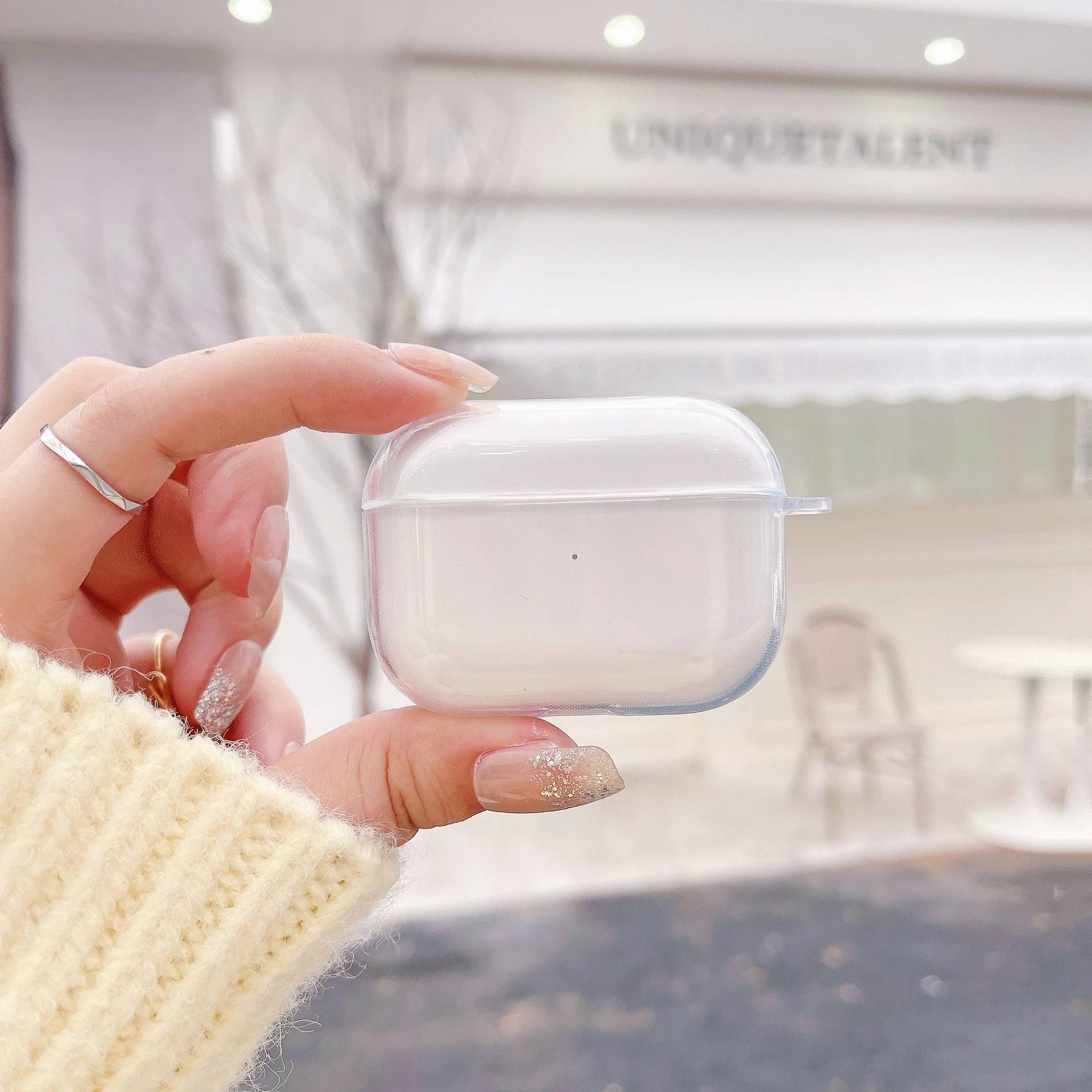 Funda transparente para Airpods negra con estilo, funda para Airpods 4, 2, 3 Pro, 2 generación, funda para Airpod Pro, regalo para auriculares de novio